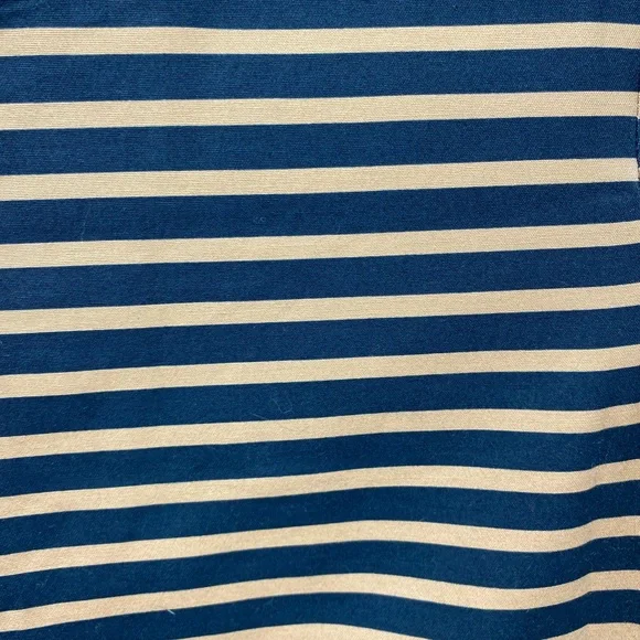 GAP Dress Women 0 Tan Black 3/4 Sleeves Zip Party Holiday Pockets Preppy Striped - Picture 5 of 15